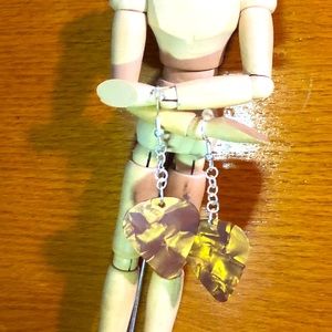 Gold Guitar pick earrings-dangle earrings-music